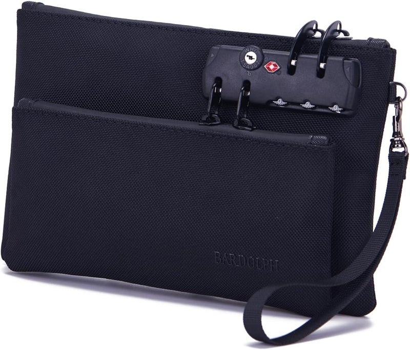 BARDOLPH Money Bag with Lock, Double layer Men & Women's Locking Accessories Pouch, Bank Bag, Passports, Notary Supplies, Valuable StoragBag,CashBag and Zipper NotaryBag with Lock - Image 1
